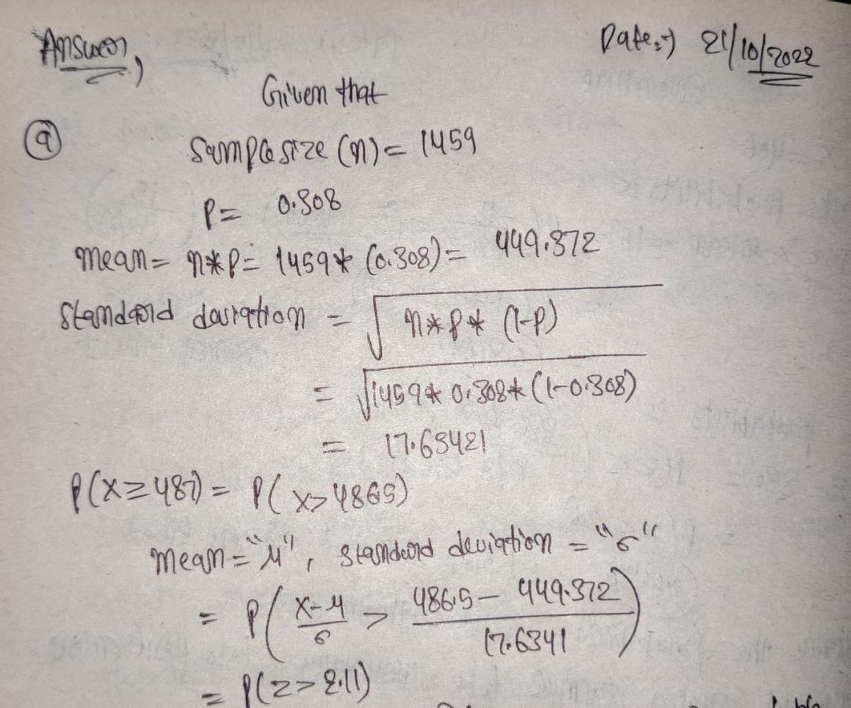 Statistics homework question answer, step 1, image 1