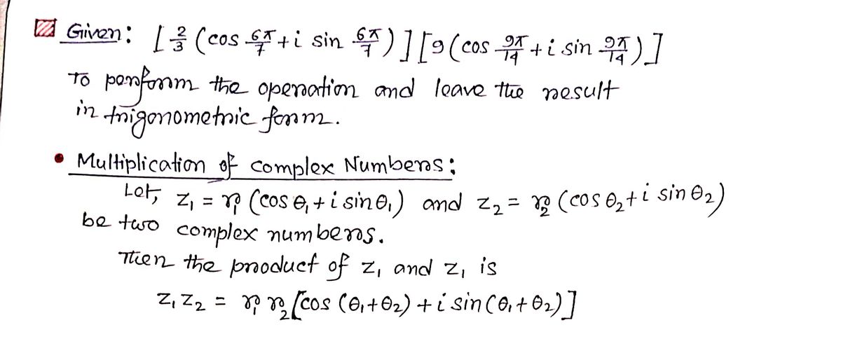 Trigonometry homework question answer, step 1, image 1