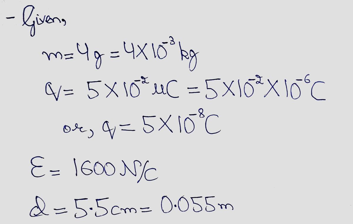 Physics homework question answer, step 1, image 1