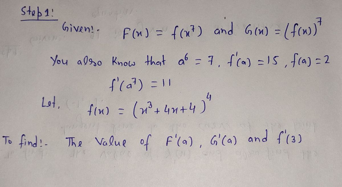 Calculus homework question answer, step 1, image 1