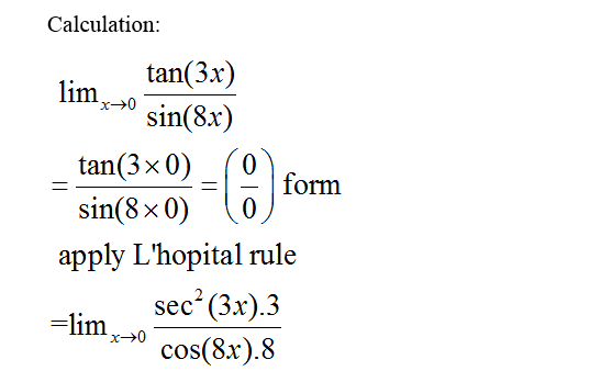 Answered: Tan 3x Lim Sin 8x 