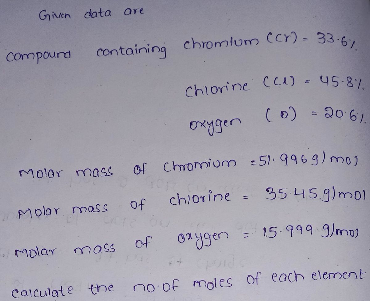 Chemistry homework question answer, step 1, image 1