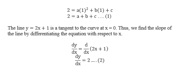 Answered The Curve Y A X 2 B X C Passes Bartleby