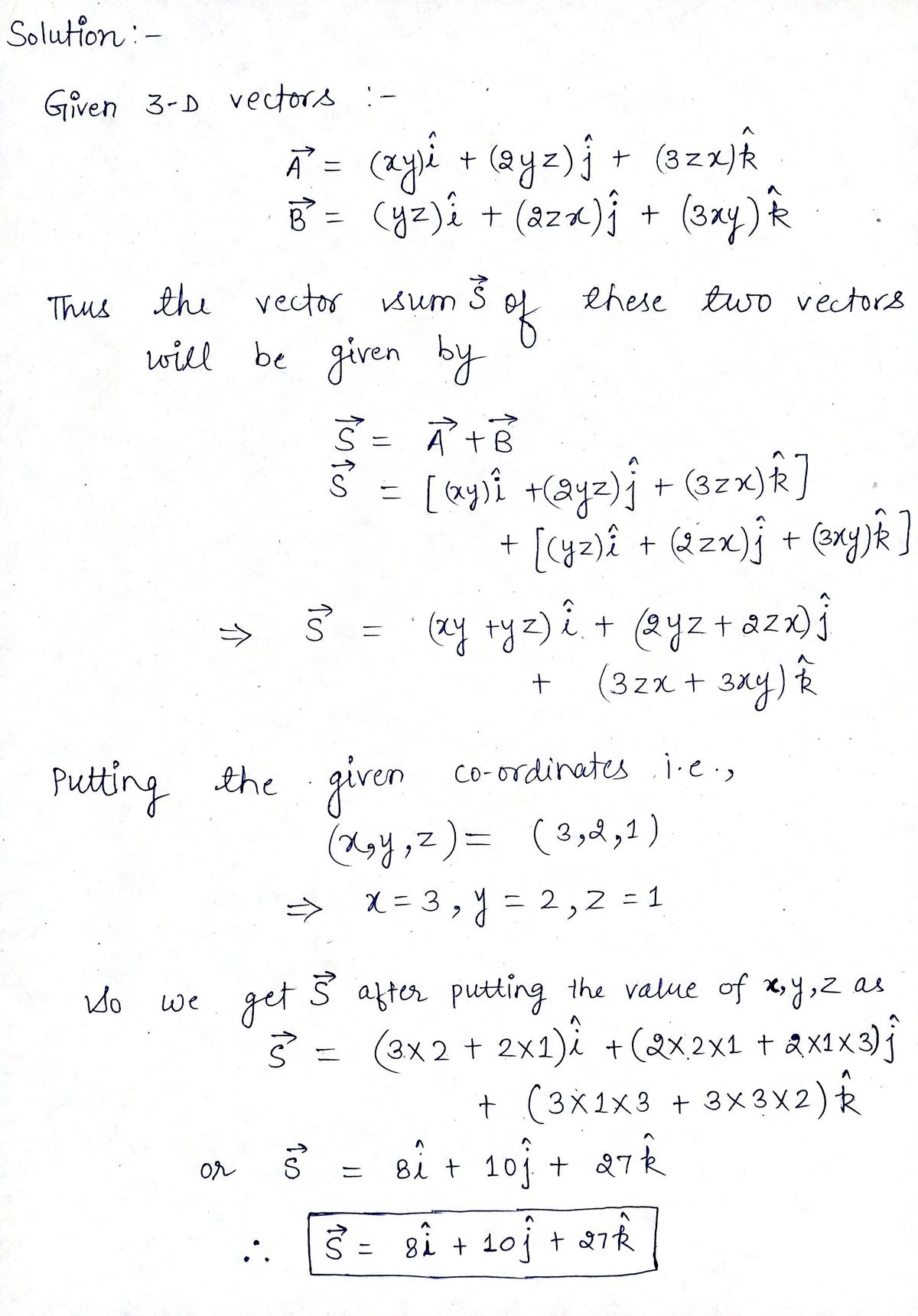 Answered Given The 3 Dimensional Vectors A Bartleby