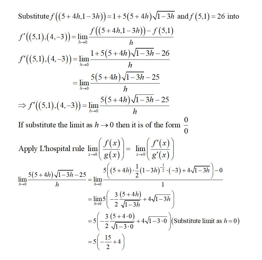 Answered Find The Directional Derivative Of The Bartleby 1820