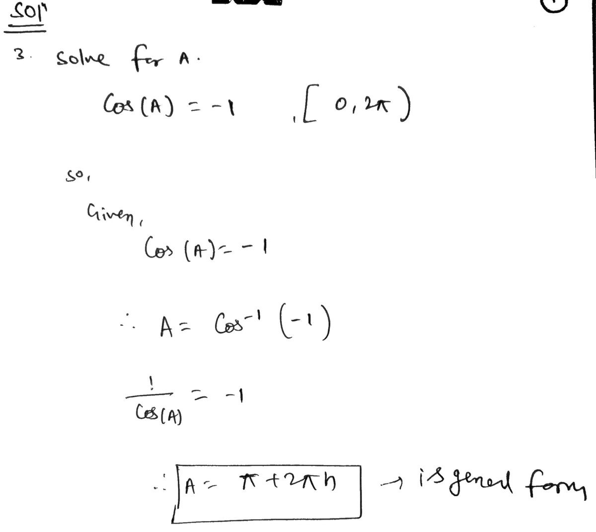 Trigonometry homework question answer, step 1, image 1