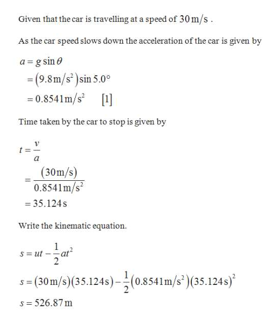 Answered: A car traveling at 30 m/s runs out of… | bartleby