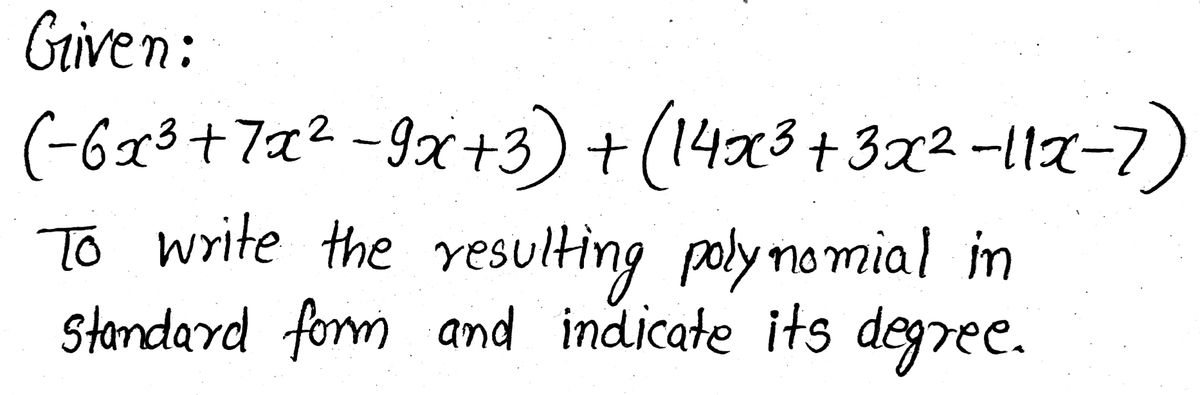 Answered: Write the resulting polynomial in  bartleby