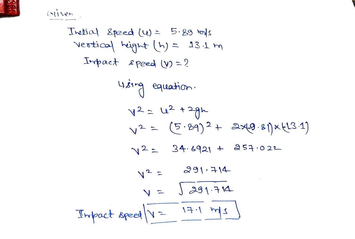 Physics homework question answer, step 1, image 1