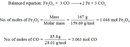 Answered fe2o3 + 3co→2fe + 3co2The reaction of… bartleby