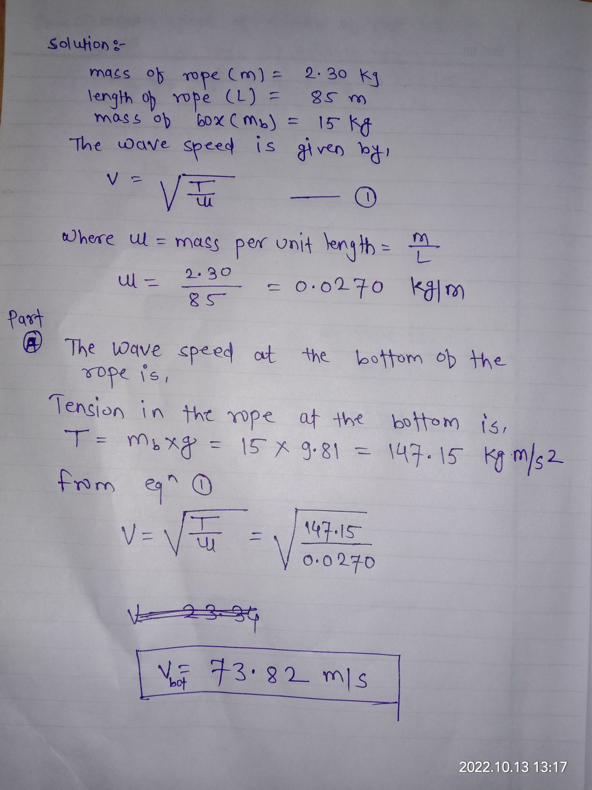 Physics homework question answer, step 1, image 1