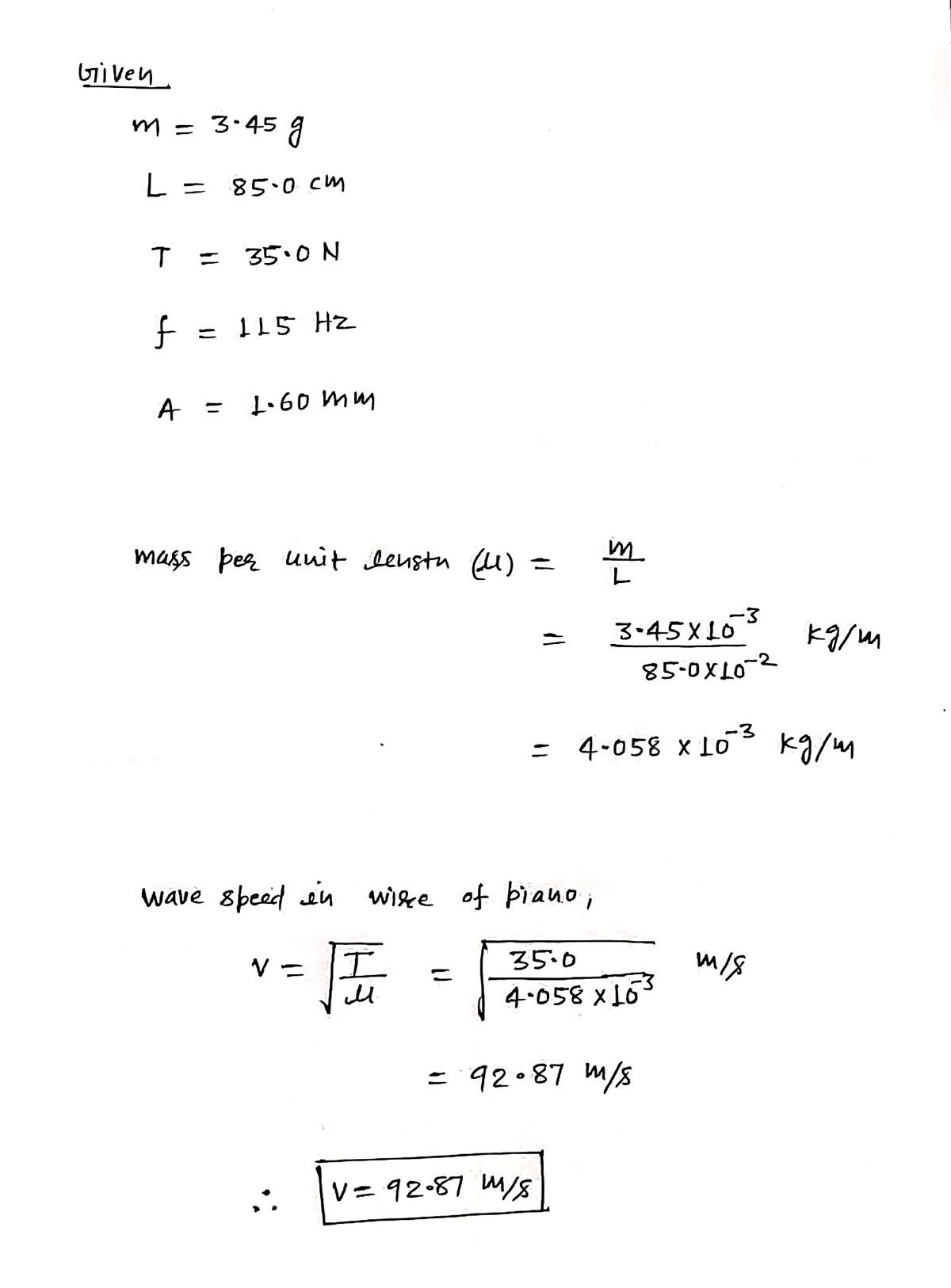 Physics homework question answer, step 1, image 1