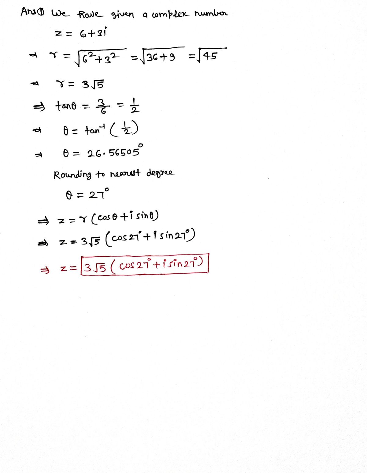 Trigonometry homework question answer, step 1, image 1