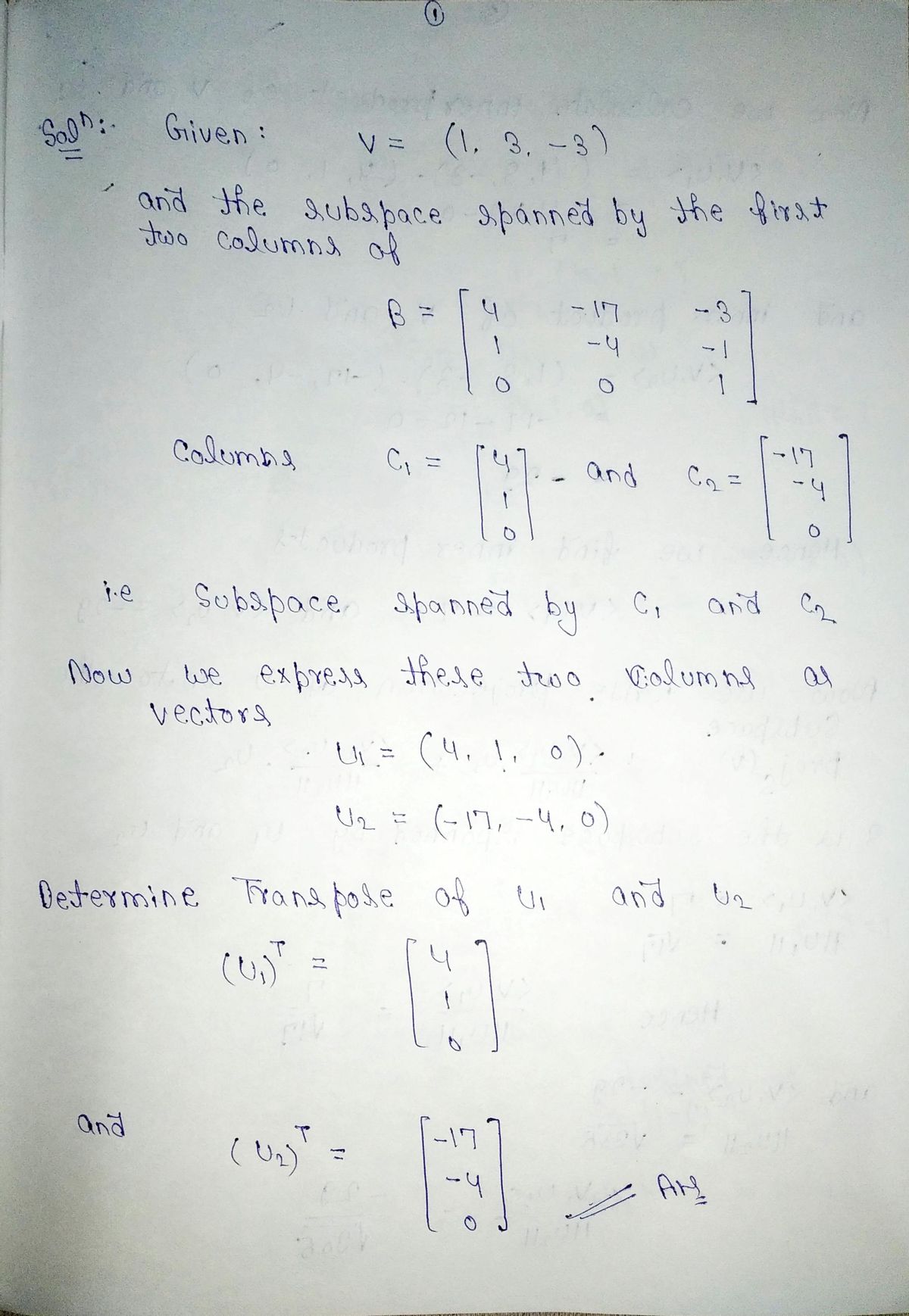 Advanced Math homework question answer, step 1, image 1