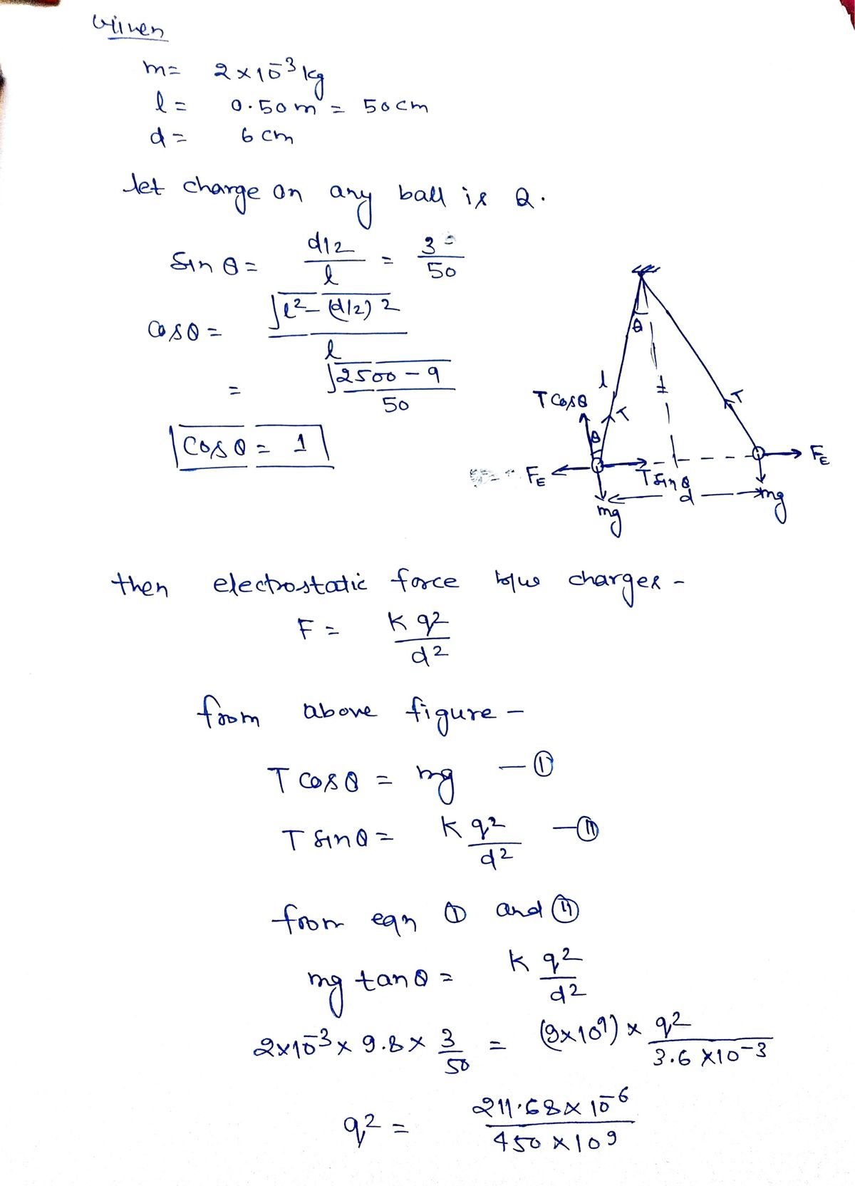 Physics homework question answer, step 1, image 1