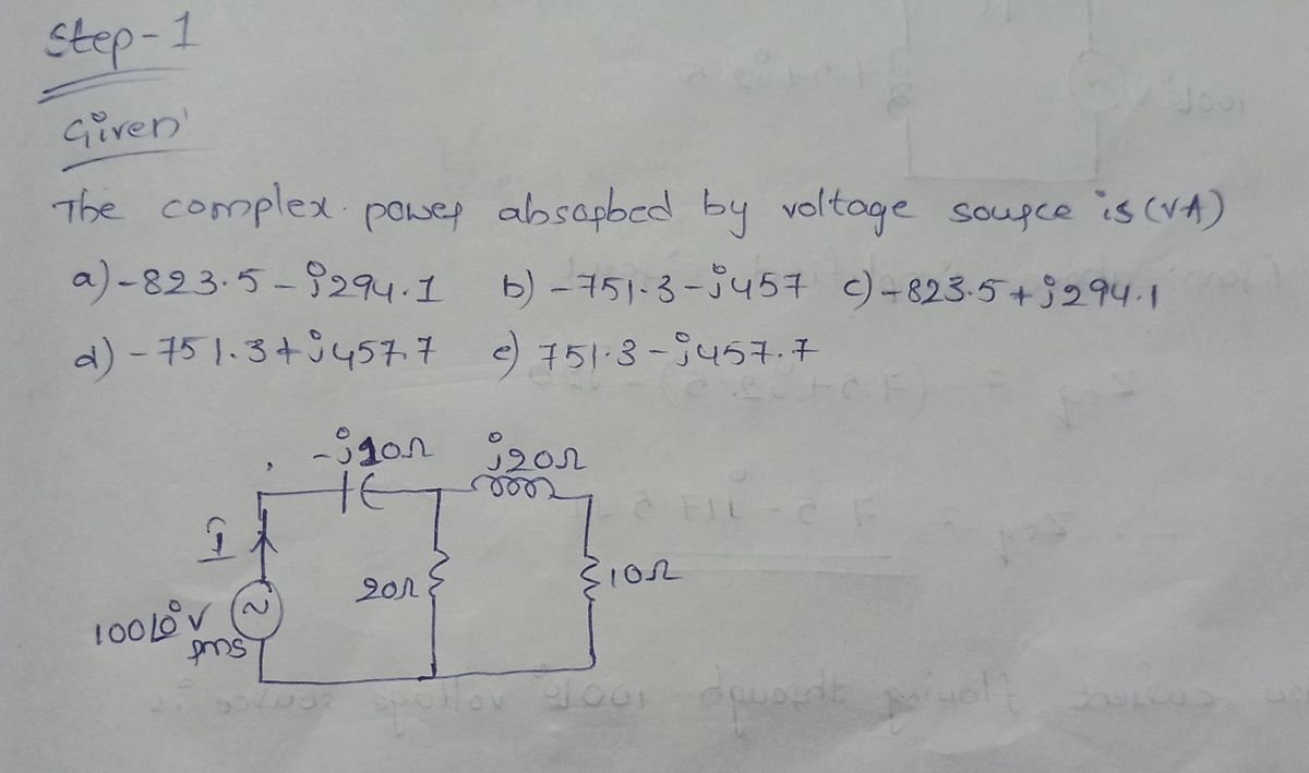 Electrical Engineering homework question answer, step 1, image 1