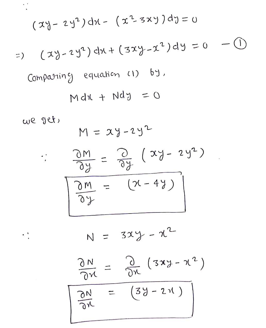 Answered Noose A Non Exact Equation And Solve Bartleby