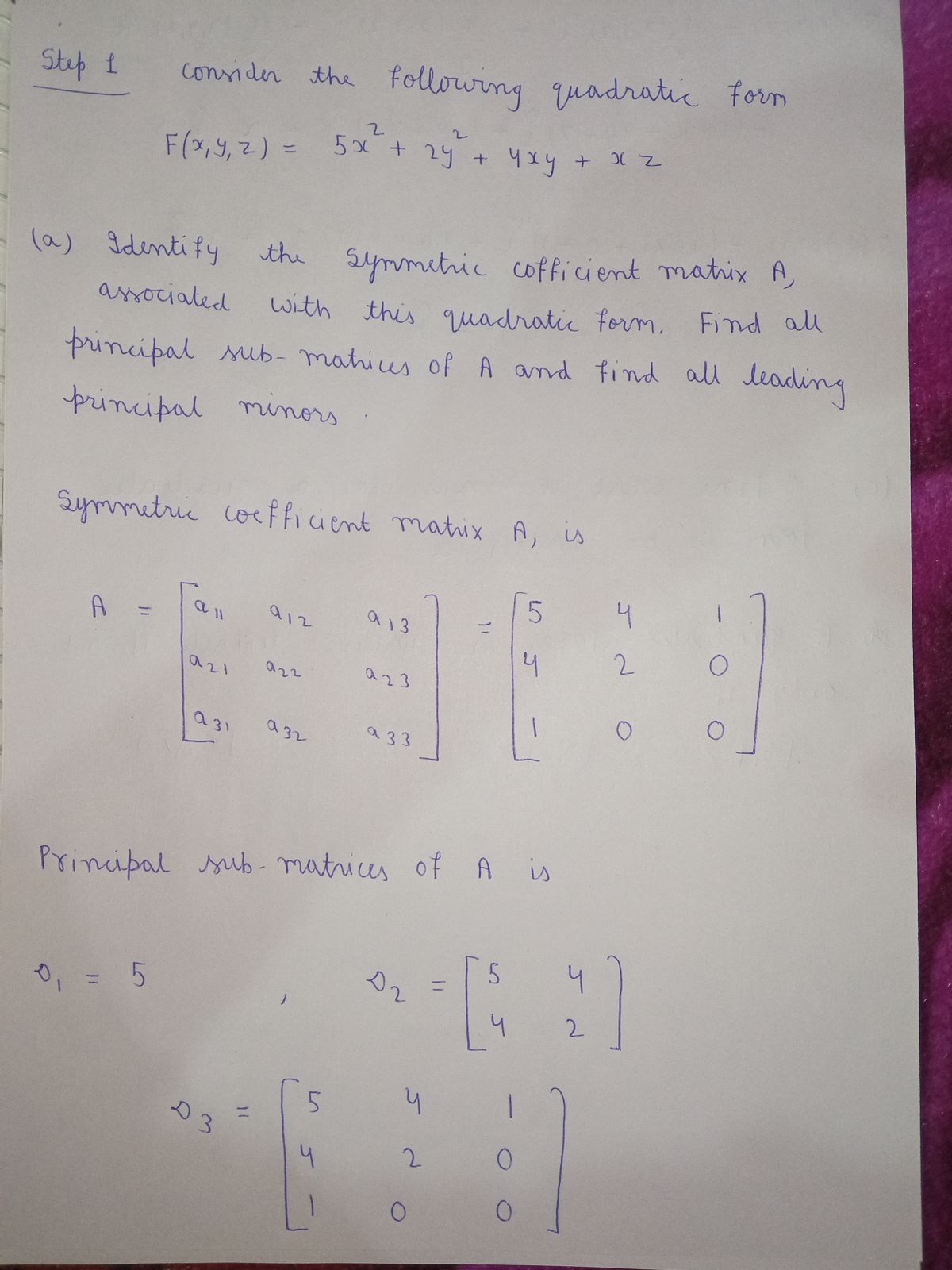 Answered 1 Consider The Following Quadratic Bartleby