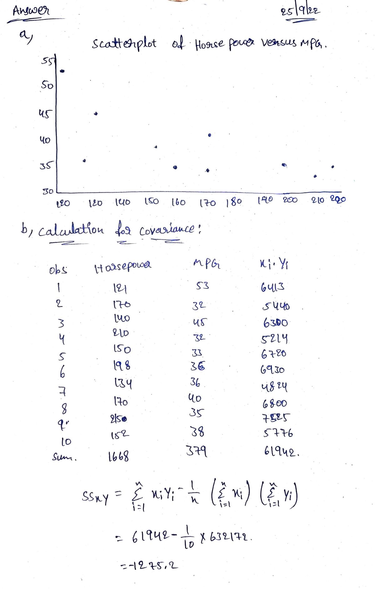 Statistics homework question answer, step 1, image 1