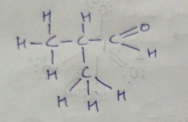 draw 2 methylpropanal include all hydrogen atoms ...