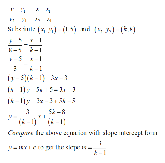 Answered: Find K so that the line through( 1, 5… | bartleby