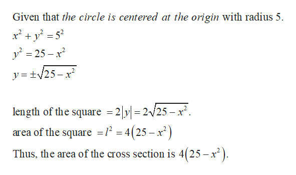 Answered: The base of a solid is a circle with… | bartleby