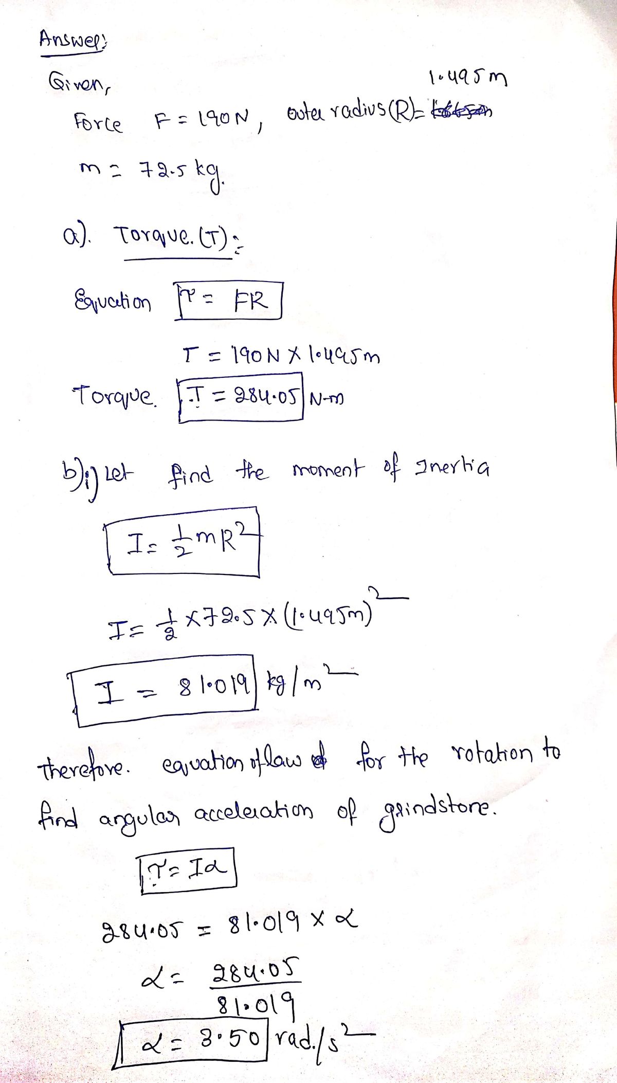 Physics homework question answer, step 1, image 1