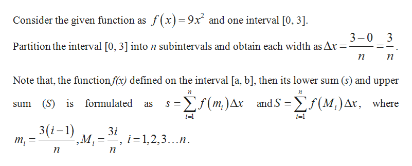 Answered: Find the upper and lower sums for the… | bartleby