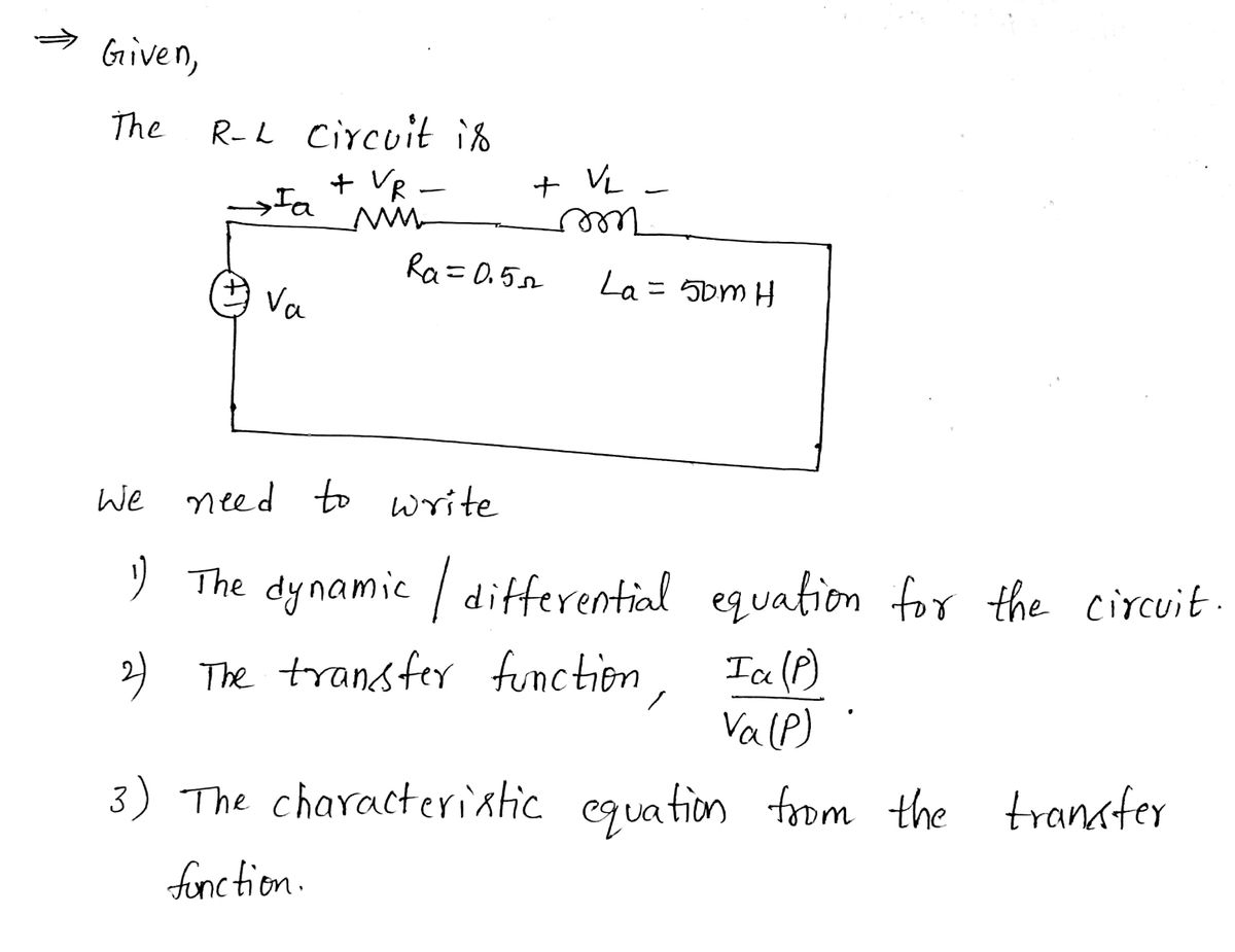 Electrical Engineering homework question answer, step 1, image 1