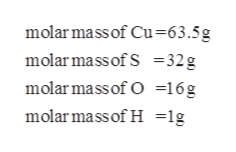 Molar mass copper ii sulfate