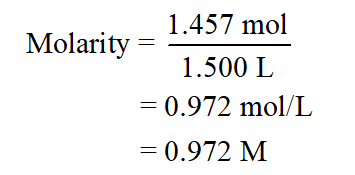 Answered: What is the molarity of 1.457 mol KCl… | bartleby