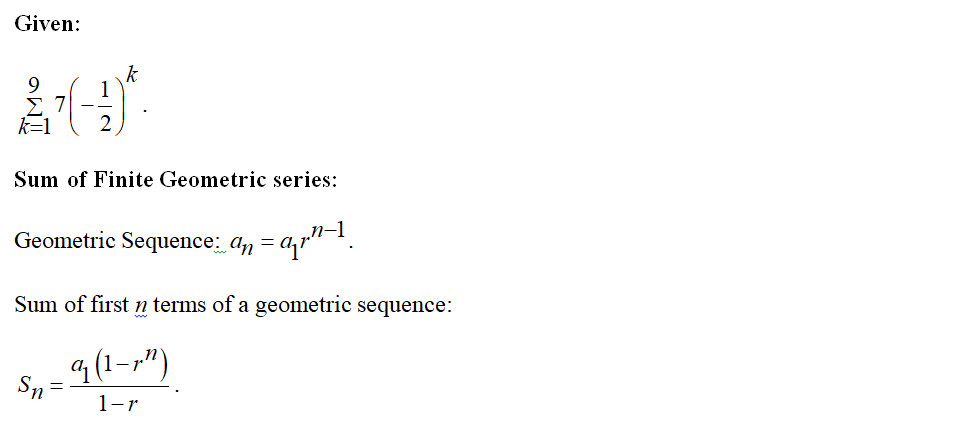 Answered: Find The Sum Of A Finite Geometric… | Bartleby