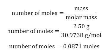 Answered: A sample of phosphorus weighing 2.50… | bartleby