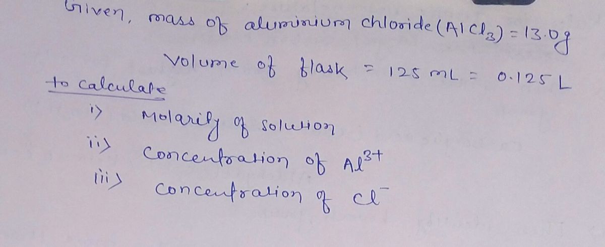 Chemistry homework question answer, step 1, image 1