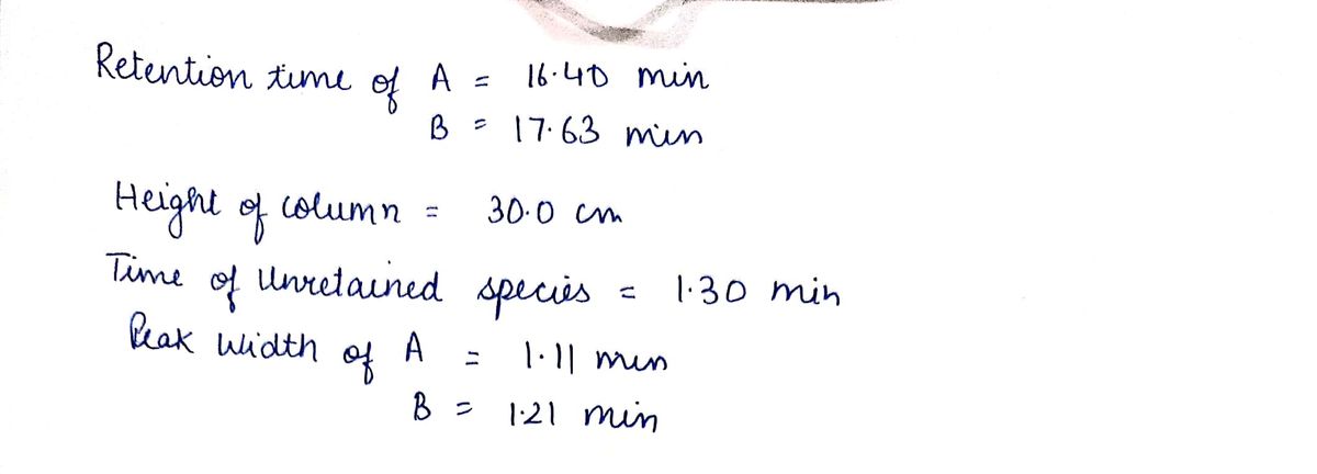 Answered: Substances A And B Have Retention Times… | Bartleby