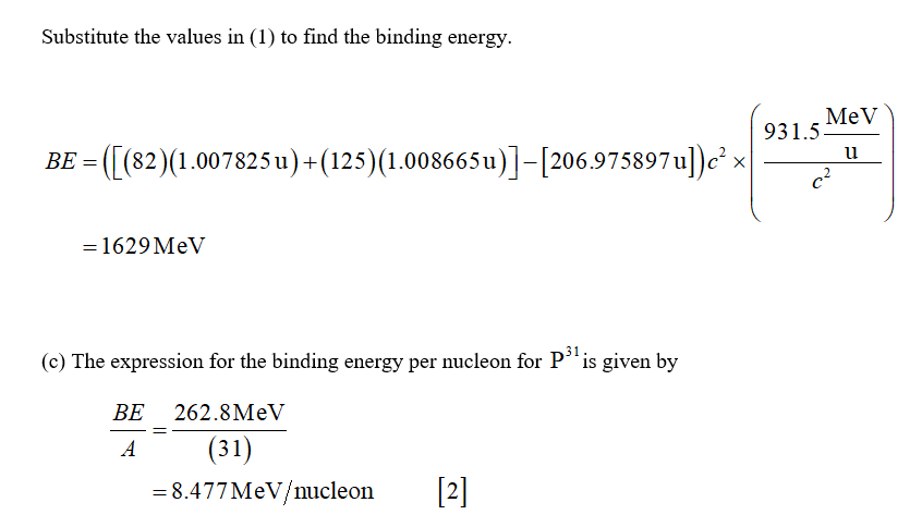 Answered: A) Calculate the total binding energy… | bartleby