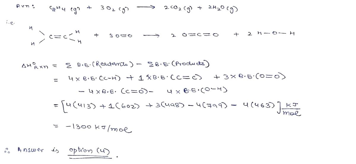 Answered For the combustion reaction of ethylene bartleby