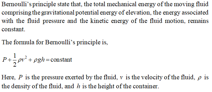 Answered: What does Bernoulli's principle state?… | bartleby