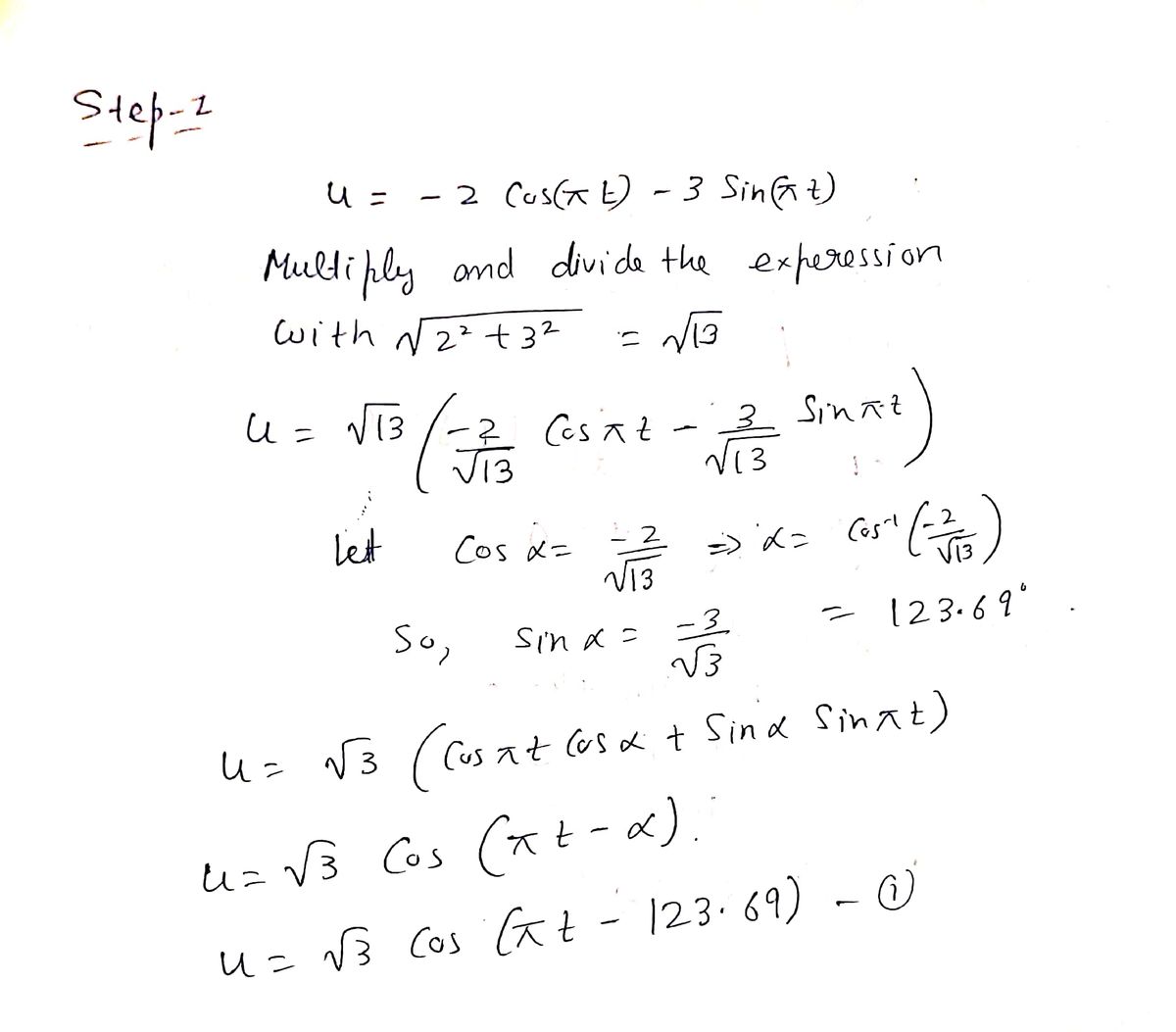 Answered: determine ω0, R, and δ so as to write… | bartleby