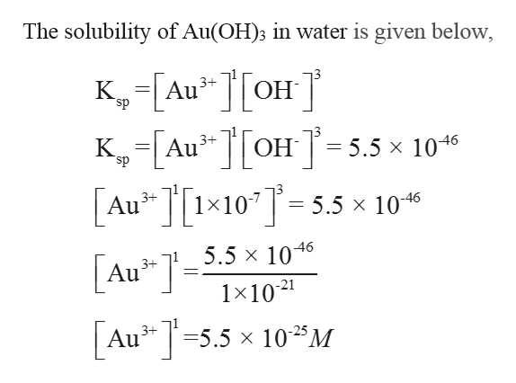 Answered Calculate The Solubility Of Au Oh 3 In Bartleby