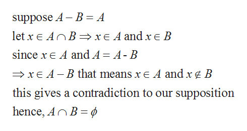 Answered: Prove That A-B = A Iff A Intersection B… | Bartleby