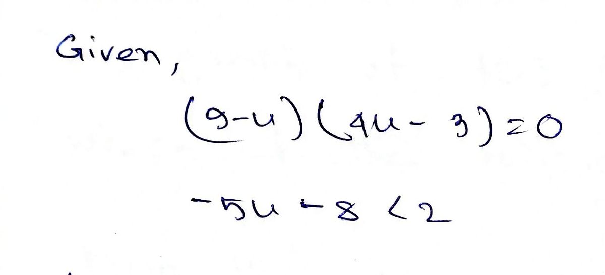 Algebra homework question answer, step 1, image 1