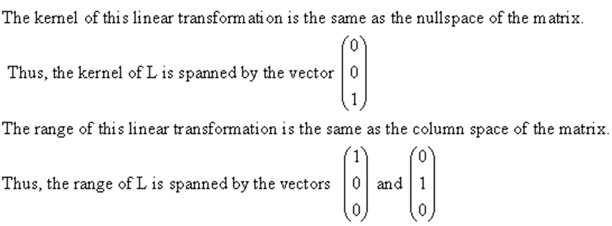 Answered Determine The Kernel And Range Of Each Bartleby