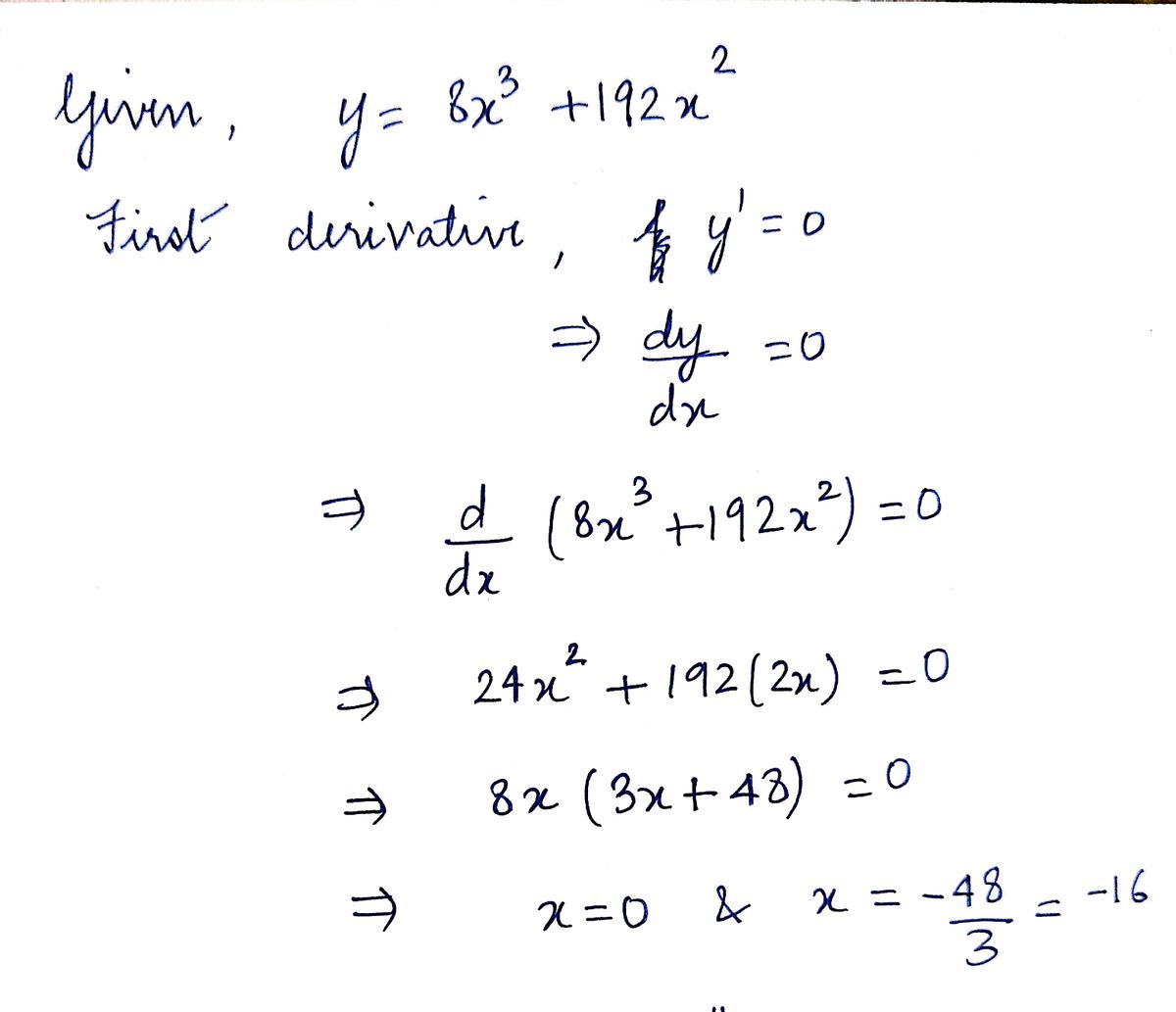 Answered: Find The Transition Points. Y = 8x³ +… | Bartleby