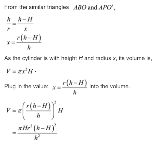 Answered: A Right Circular Cylinder Is Inscribed… | Bartleby