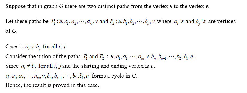 Answered Suppose A Graph G Contains Two Distinct Bartleby