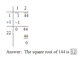 Answered What Is The Square Root Of 144 Bartleby