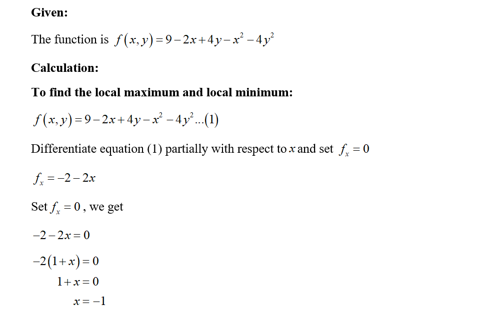 Answered Find The Local Maximum Minimum Values Bartleby