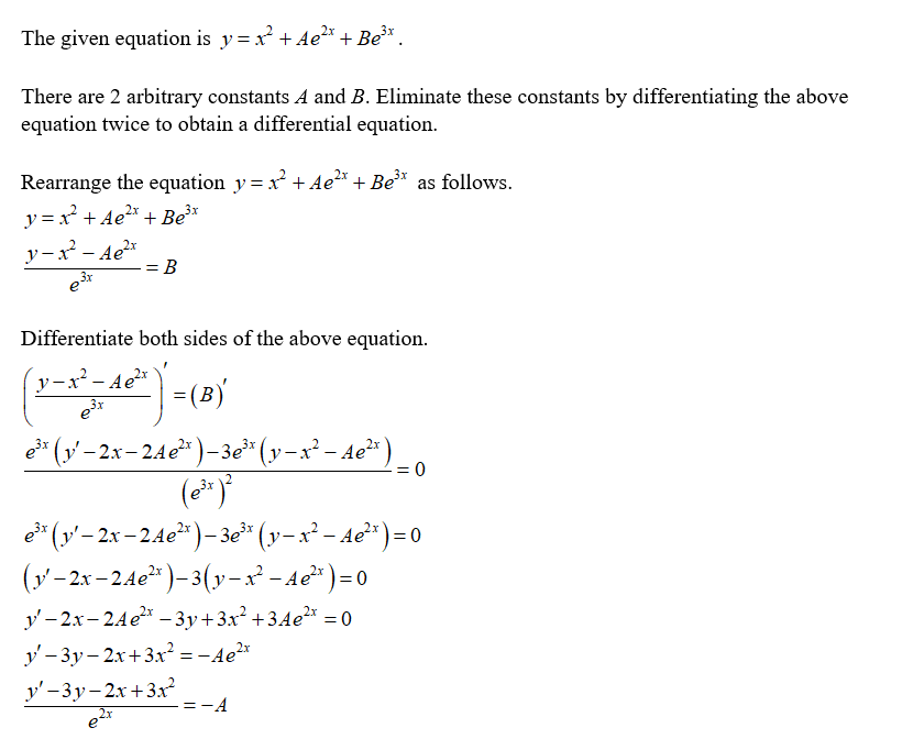 Answered Obtain The Differential Equation Y Bartleby