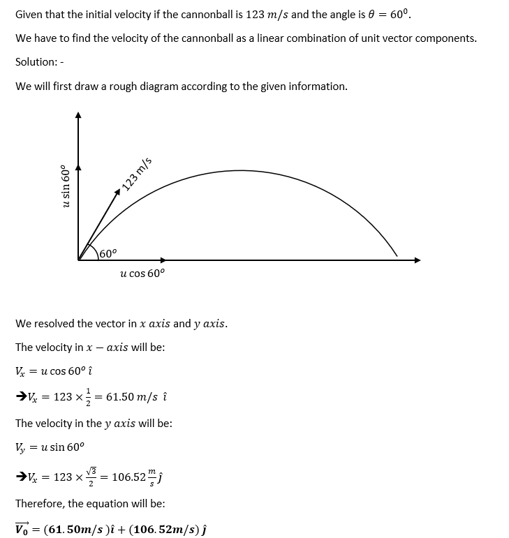 Answered A Cannon Ball Is Fired With An Initial Bartleby